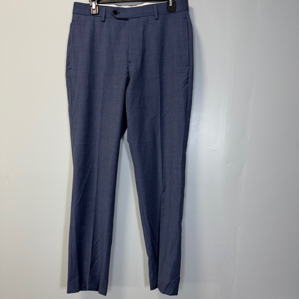 Brooks Brothers Regent Fit Mens Blue Wool Blend Dress Pants 32x32 Flat Front